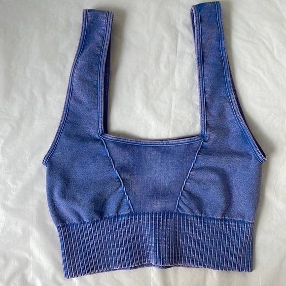 FREE PEOPLE Good Karma Square Neck Bra in Blue/Pink Size-XS/S NWOT - Picture 6 of 15